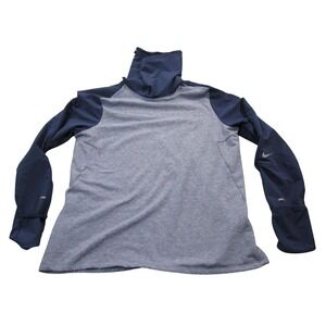 Nike Running Division Hoodie Mens Large Blue Pullover Reflective Pocket Top